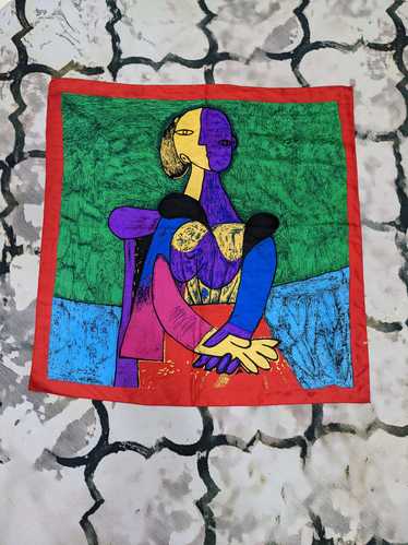 Vintage Picasso Handkerchief Pocket Square Picasso Accessories Picasso Silk Scarf Picasso hotsell Floral Face Mask Luxury Handkerchief Hand Rolled