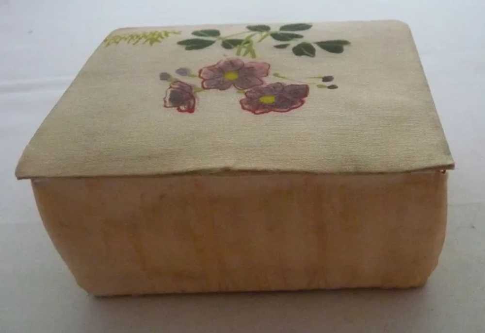 Vintage Silk Floral Box with Boy's or Doll’s Blue… - image 8