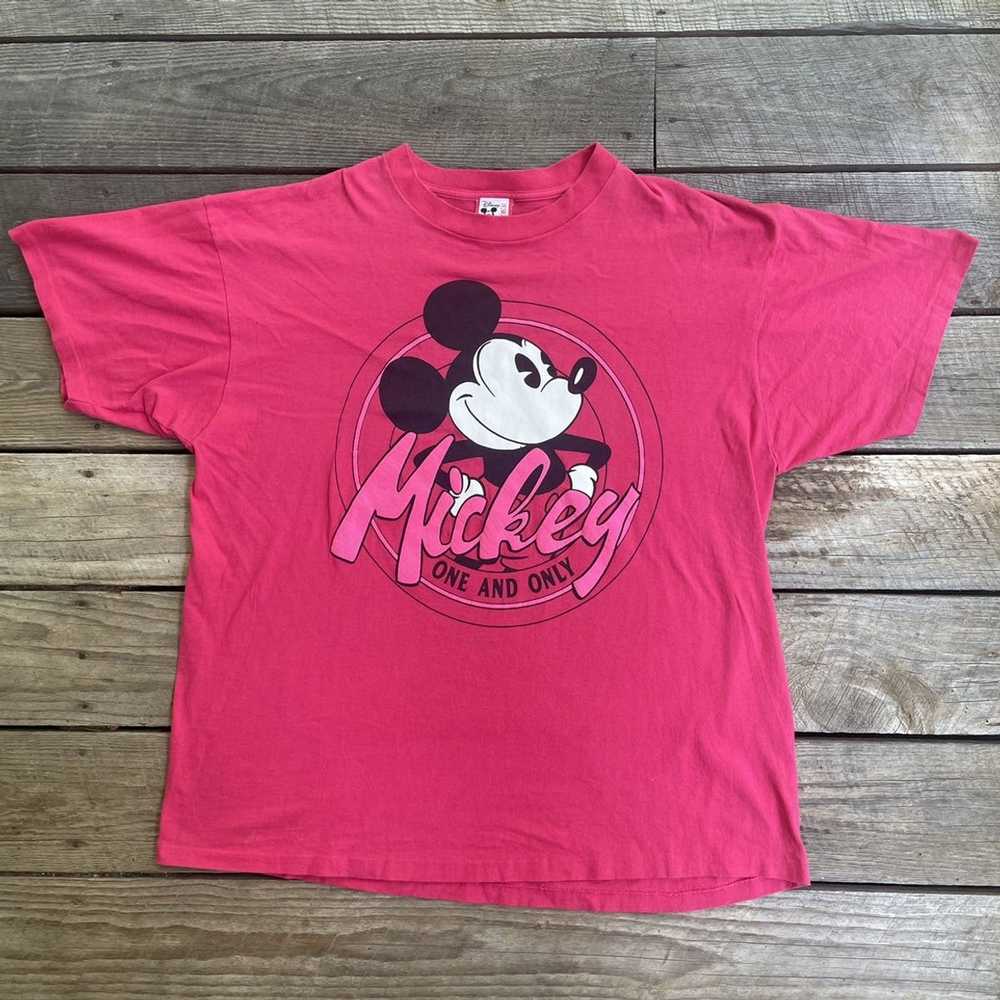 Disney × Vintage Vintage 90s Pink Mickey Mouse Pu… - image 1