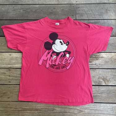 Disney × Vintage Vintage 90s Pink Mickey Mouse Pu… - image 1