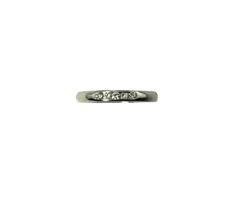 Vintage 14 Karat White Gold Diamond Band Ring Siz… - image 2