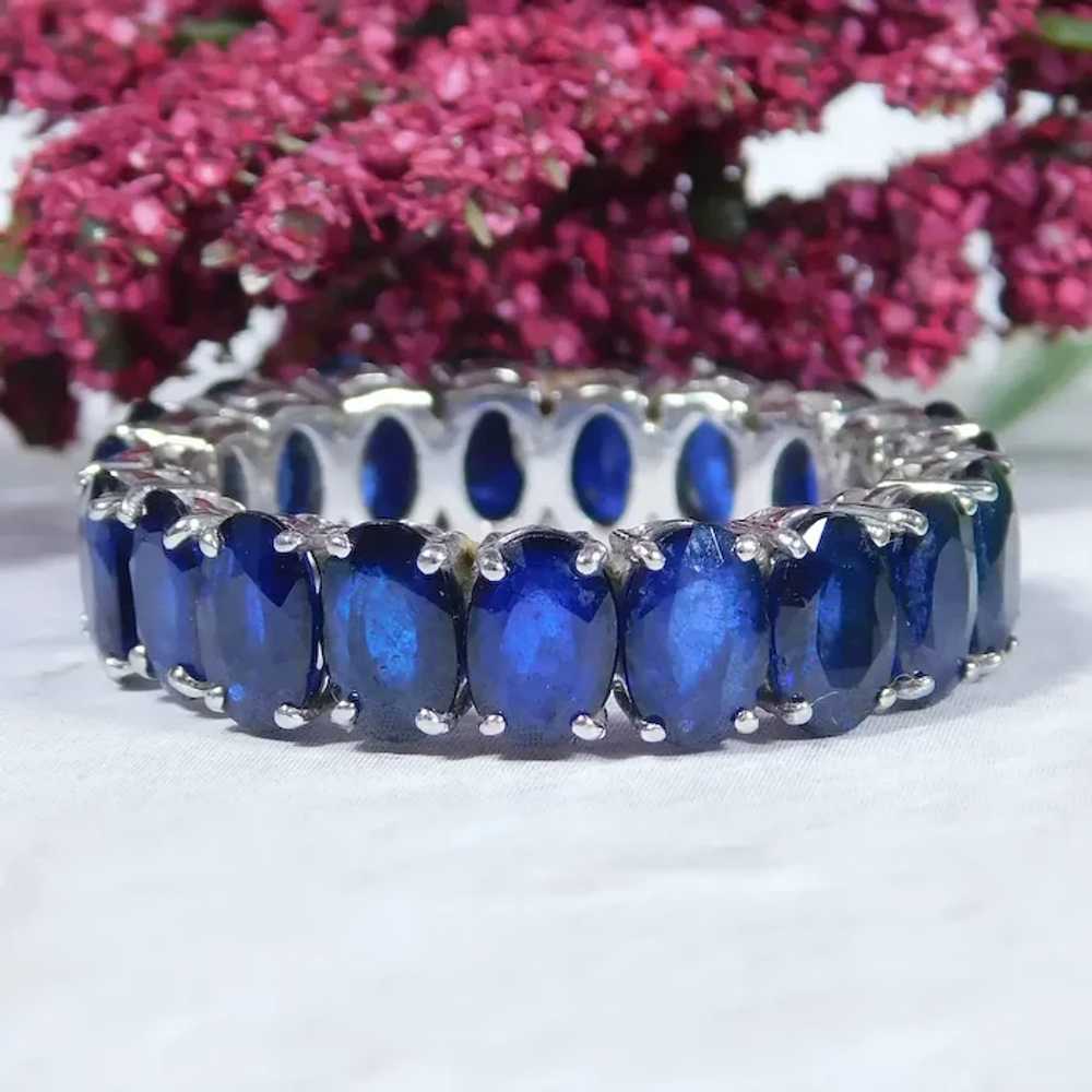 Exquisite 13.30ctw Natural Sapphire Eternity Band… - image 2