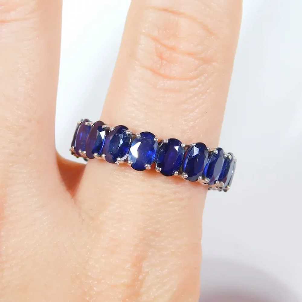 Exquisite 13.30ctw Natural Sapphire Eternity Band… - image 5