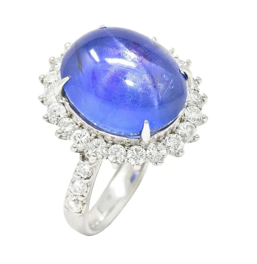 Contemporary 15.65 CTW Star Sapphire Diamond Plat… - image 9