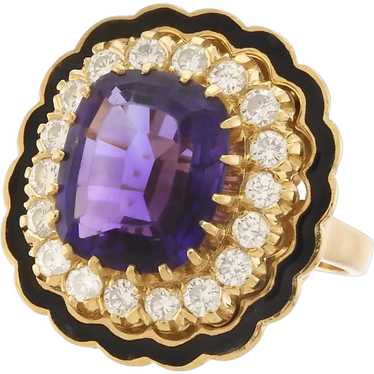 Eye-Catching Vintage Amethyst & Diamond Cocktail R