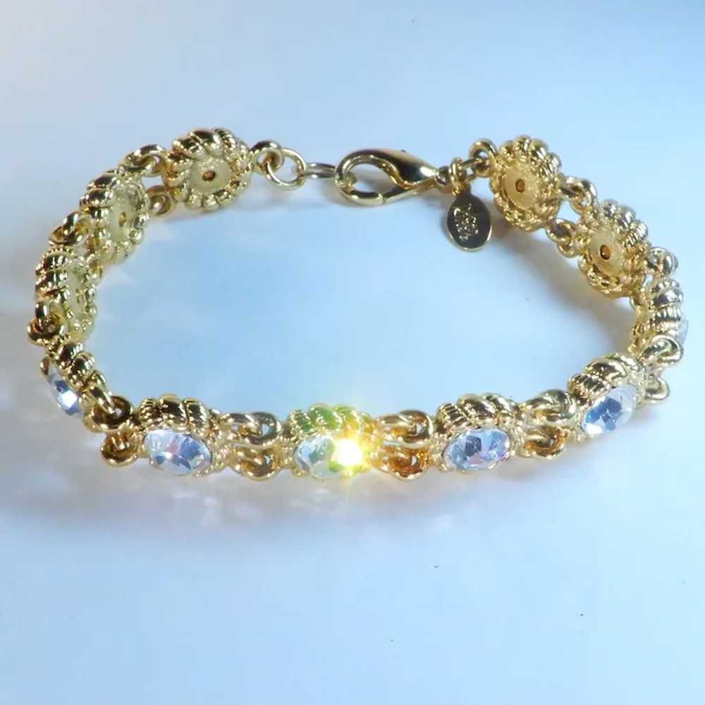 Joan Rivers Signed Gold Tone and Rhinestone Tenni… - image 3