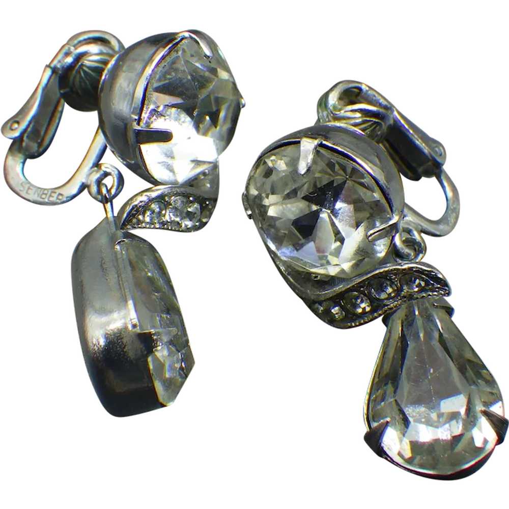 Signed Crystal Eisenberg Clip On Earrings, Multi … - image 1