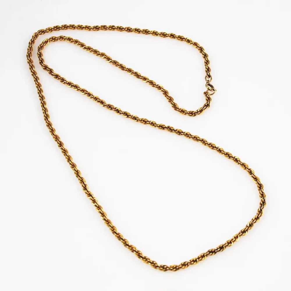 Gold Filled Long Rope Chain Necklace 30 inch - image 2