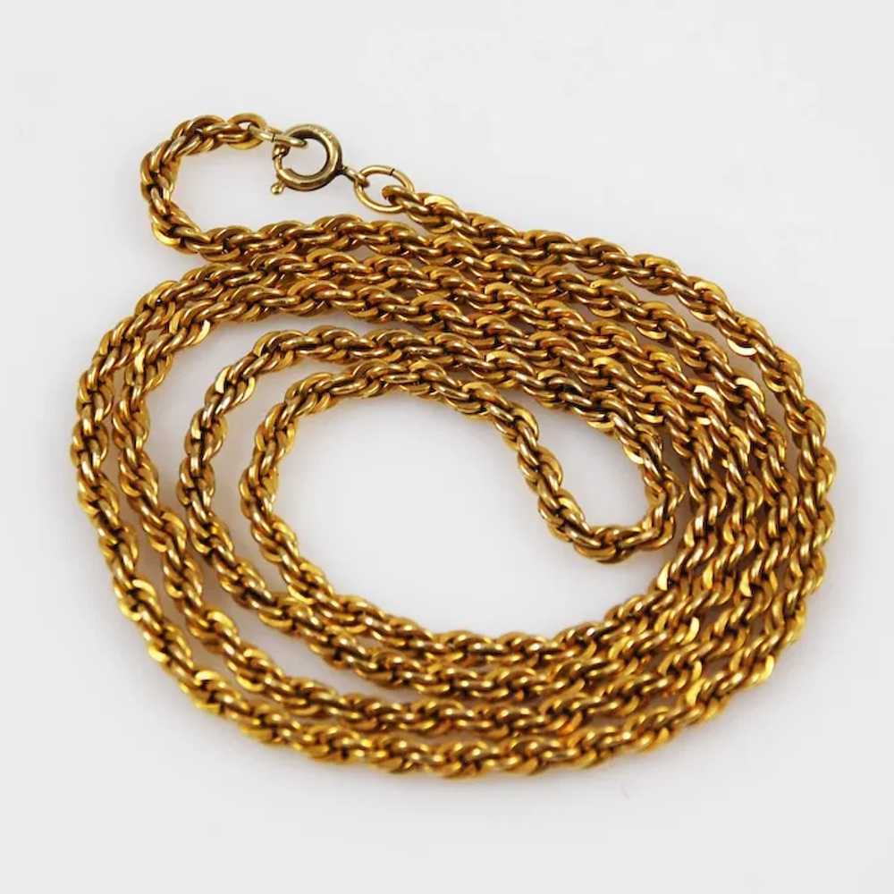 Gold Filled Long Rope Chain Necklace 30 inch - image 3