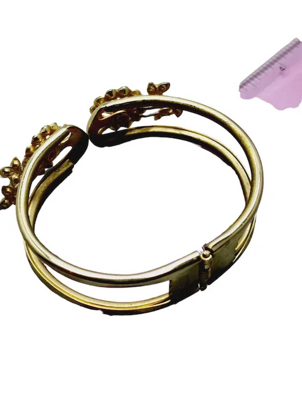 Vintage Rhinestone Clamper Bracelet [A1082] - image 4