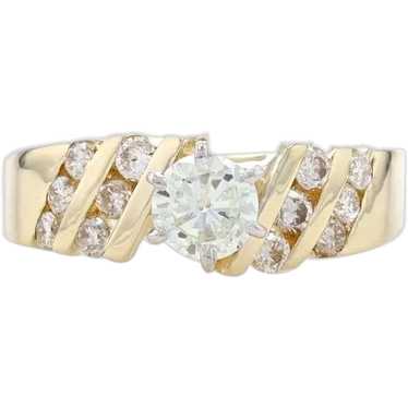 Yellow Gold Diamond Bypass Engagement Ring - 14k R
