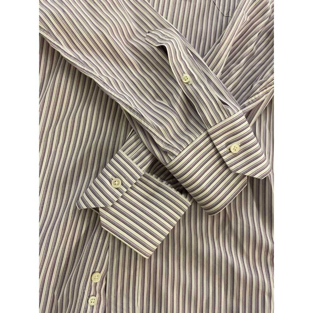 Canali Purple Shirting Stripe Spread Collar Shirt… - image 3