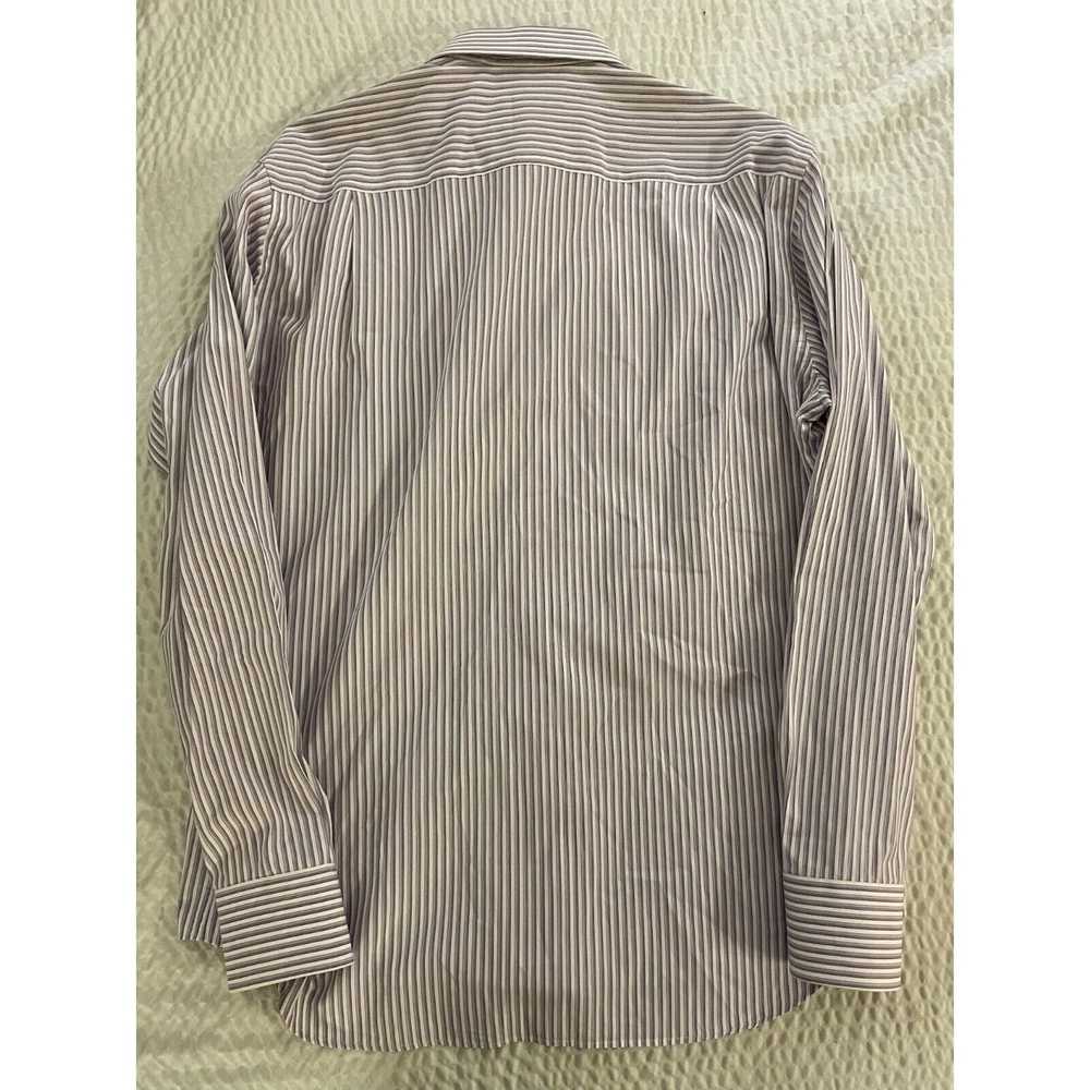 Canali Purple Shirting Stripe Spread Collar Shirt… - image 6