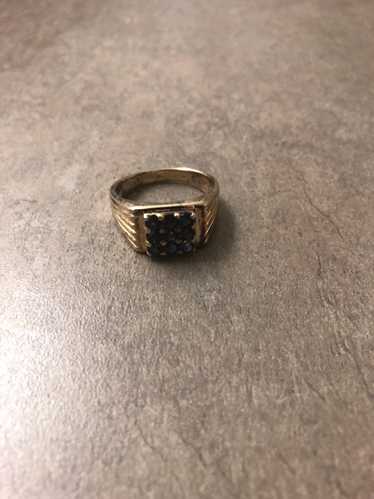 Vintage Gold vermicelli plated solid silver ring w