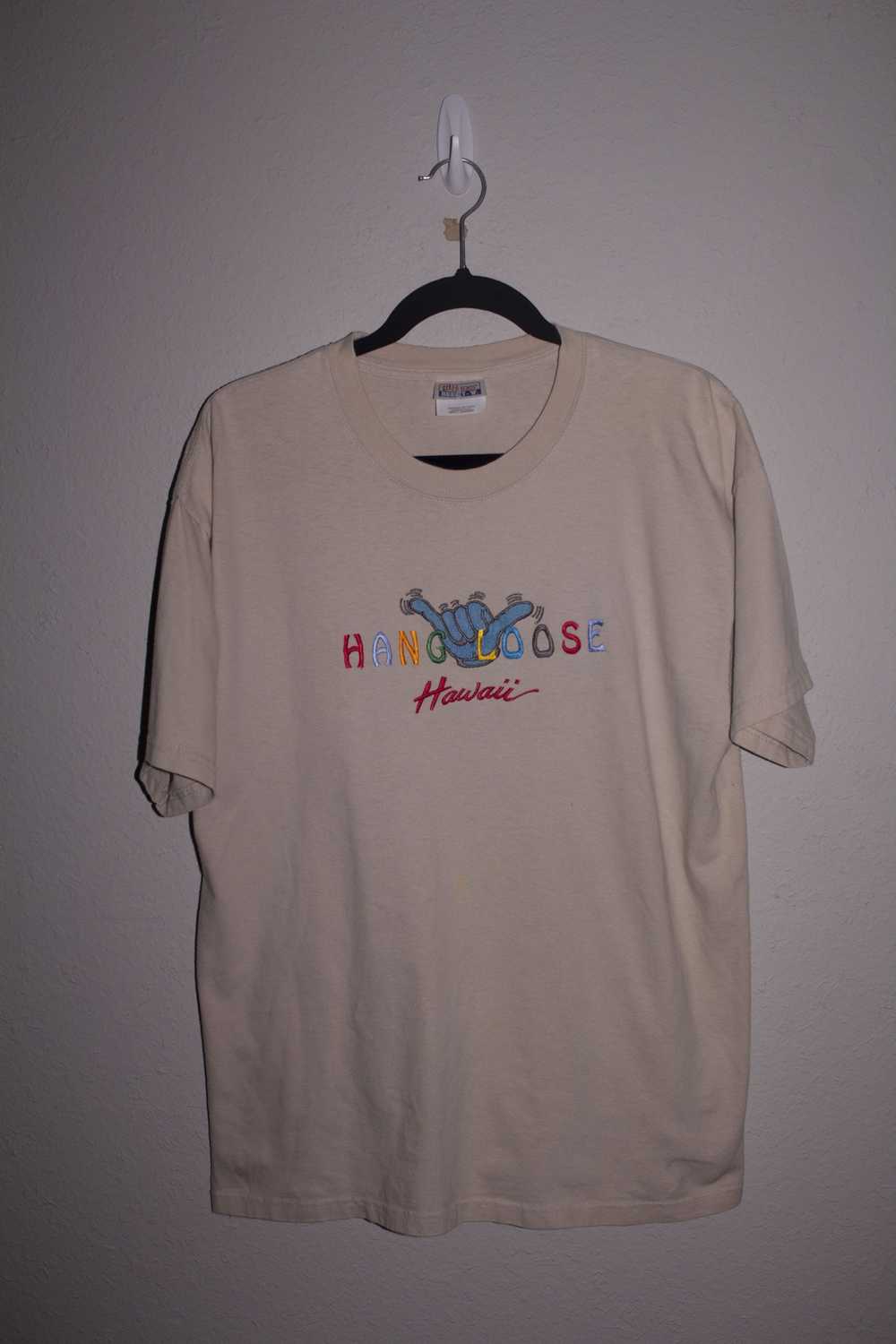 Vintage Y2K Hang Loose Hawaii Embroidered T-Shirt - image 1