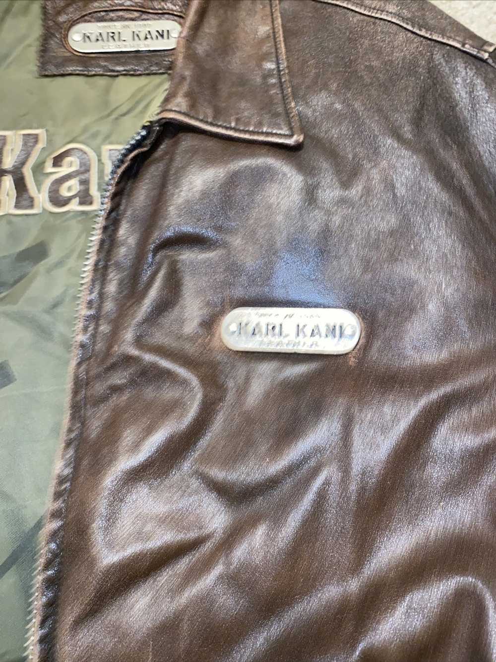 Karl Kani Karl Kani 1995 Leather Flight Bomber Ja… - image 7