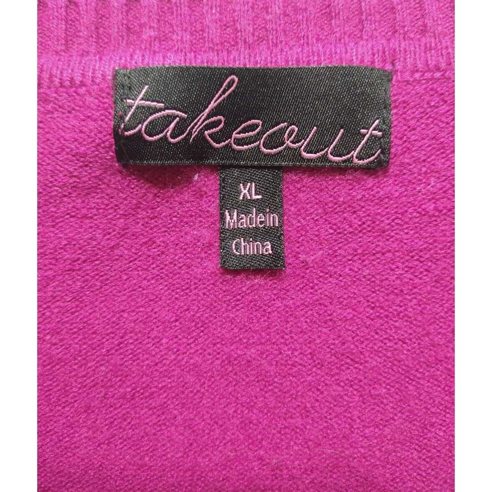 Other Takeout Pink Magenta V-neck Long Sleeve Swe… - image 9