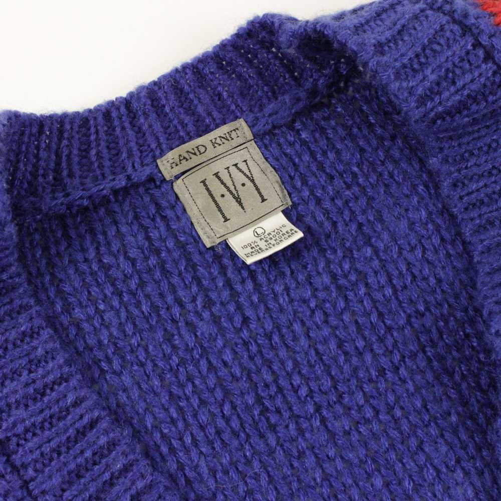 Vintage Vintage Ivy Hand Knit Cardigan Sweater Wo… - image 3