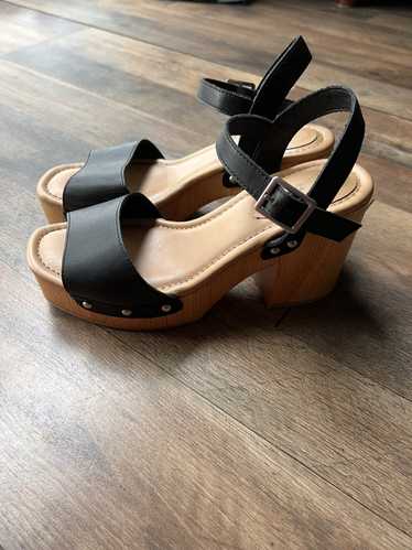 Designer × Vintage WOODEN CHUNKY HEELS