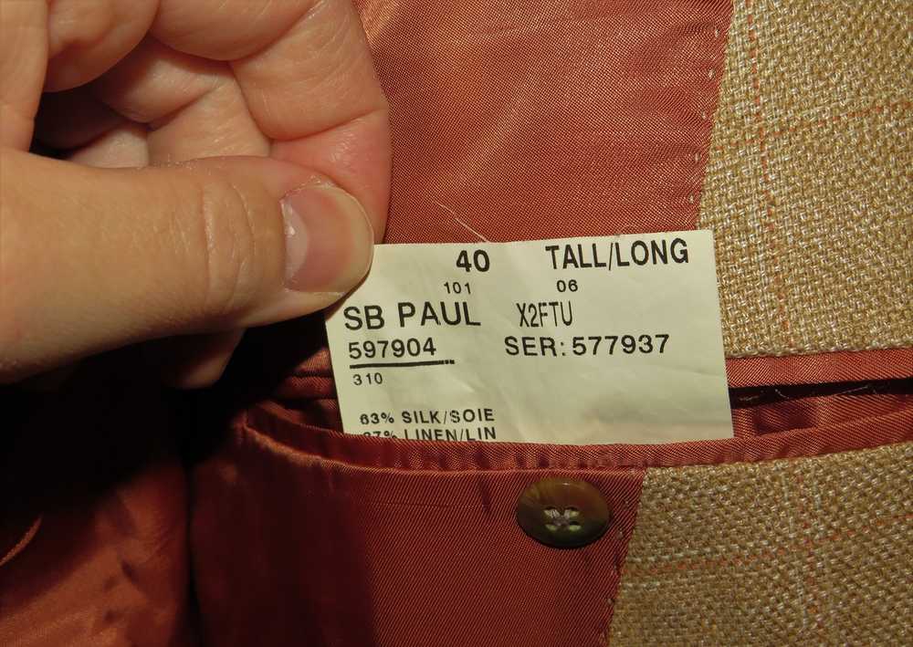 Paul Stuart Barley Tan Plaid Recent Silk Blend Tw… - image 11