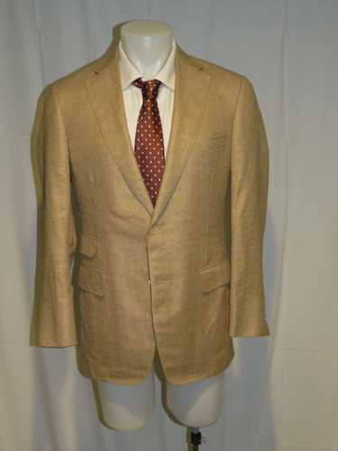 Paul Stuart Barley Tan Plaid Recent Silk Blend Tw… - image 1