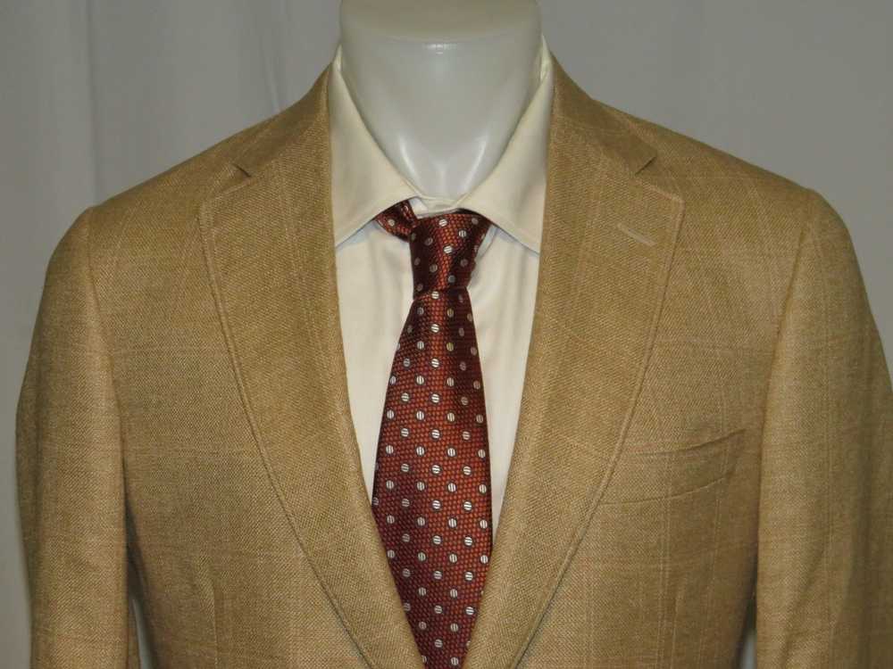 Paul Stuart Barley Tan Plaid Recent Silk Blend Tw… - image 2