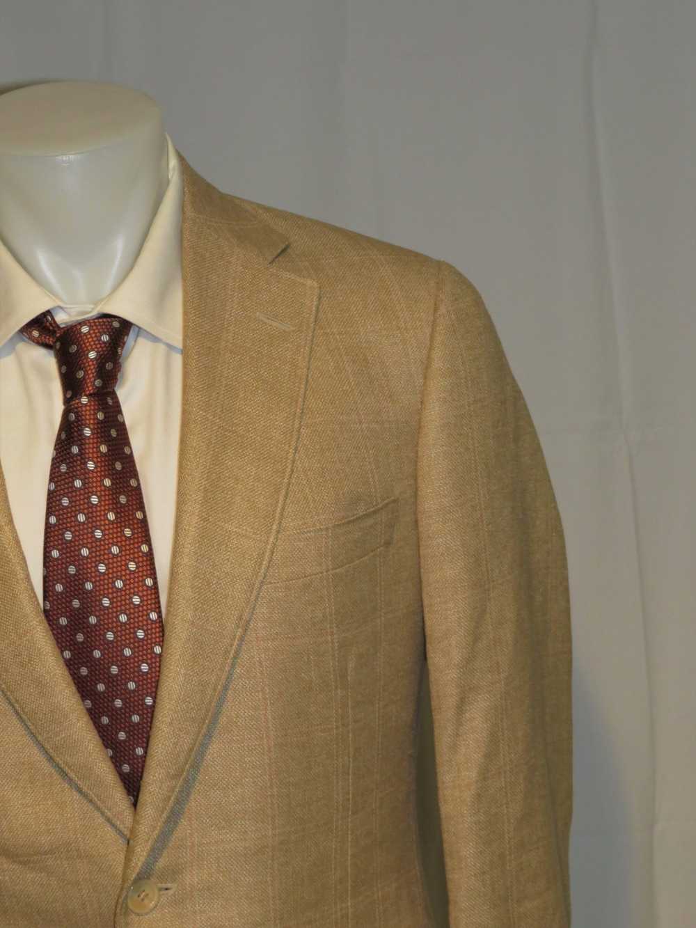 Paul Stuart Barley Tan Plaid Recent Silk Blend Tw… - image 3