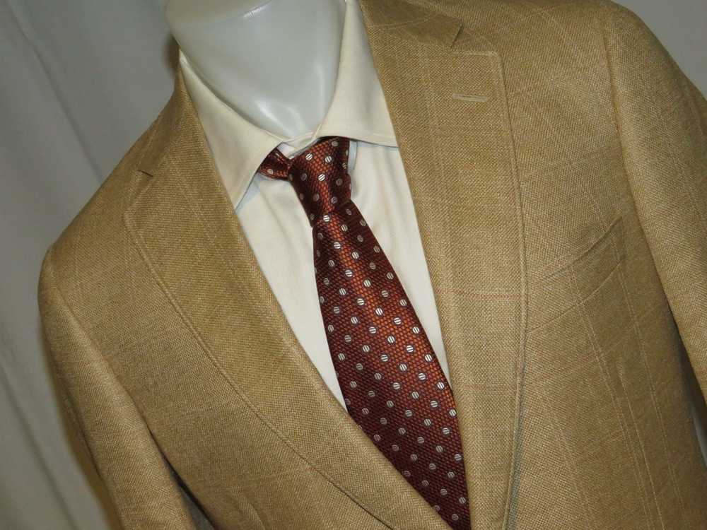 Paul Stuart Barley Tan Plaid Recent Silk Blend Tw… - image 4