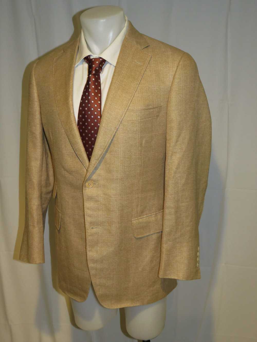 Paul Stuart Barley Tan Plaid Recent Silk Blend Tw… - image 6