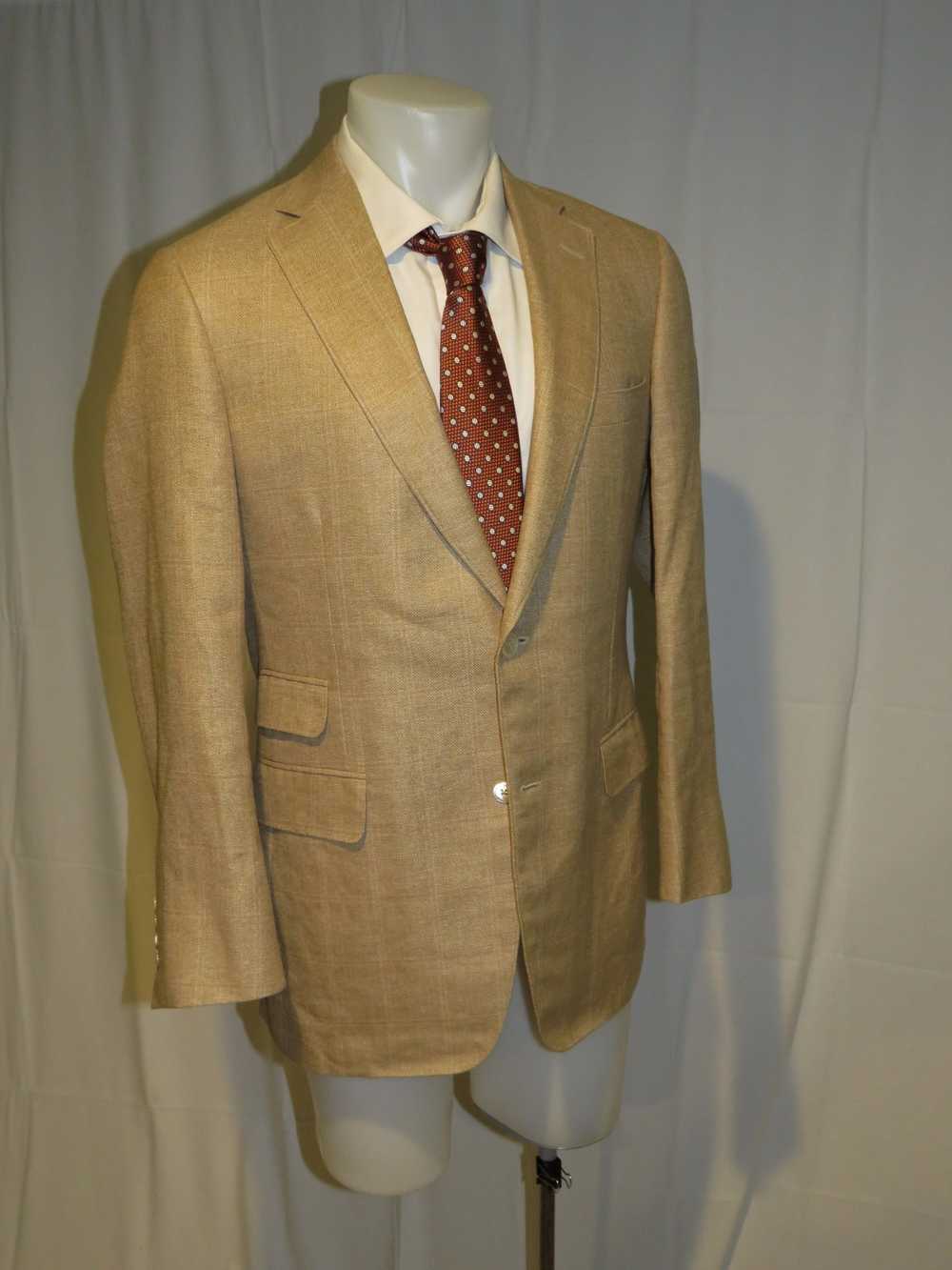 Paul Stuart Barley Tan Plaid Recent Silk Blend Tw… - image 7