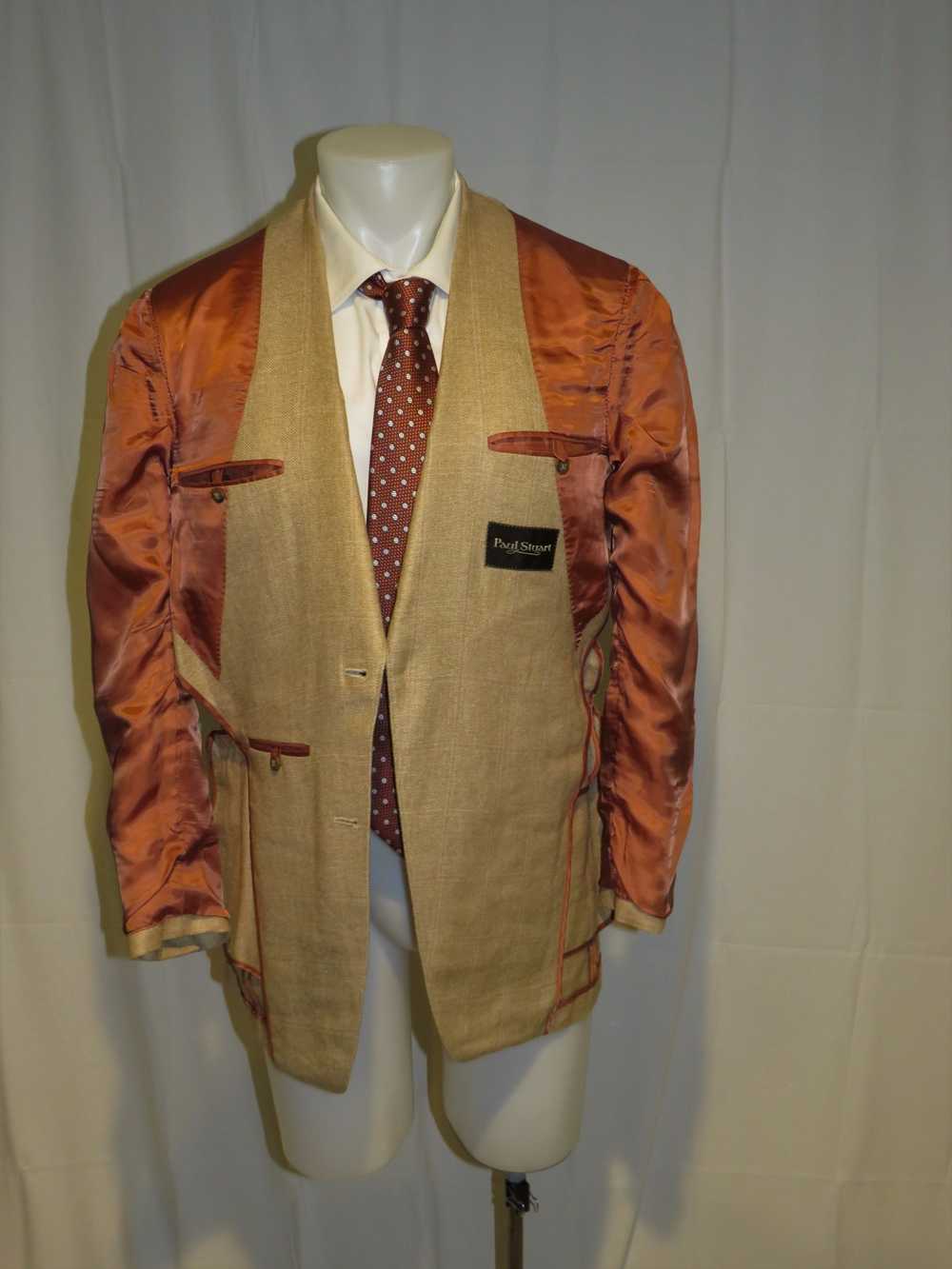 Paul Stuart Barley Tan Plaid Recent Silk Blend Tw… - image 9