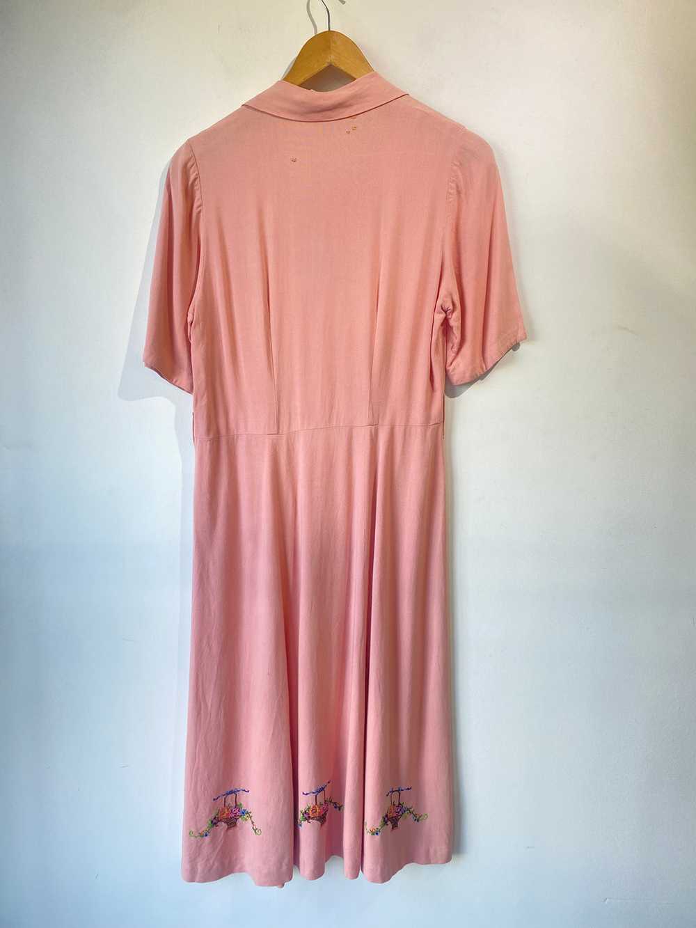 Vintage Pink Embroidered Dress - image 2
