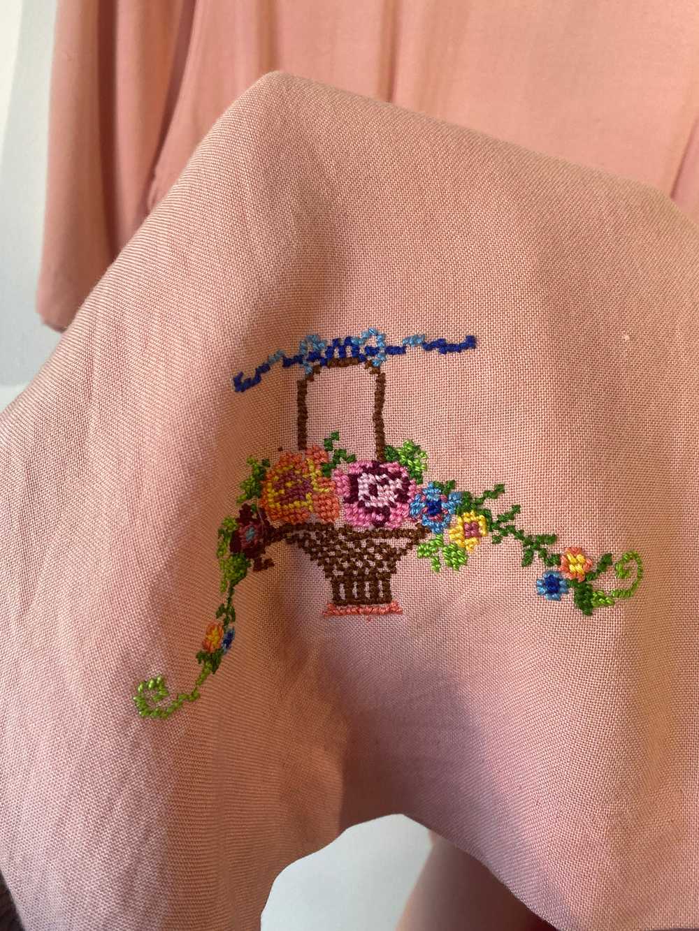 Vintage Pink Embroidered Dress - image 3