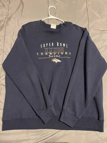 Denver Broncos Superbowl 50 Hoodie Mens Large Pullover Fleece NFL Majestic  Blue