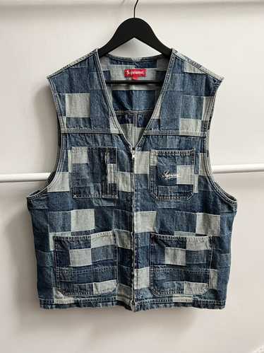 supreme Patched Denim Vest XL 美品 中華のおせち贈り物 8796円引き