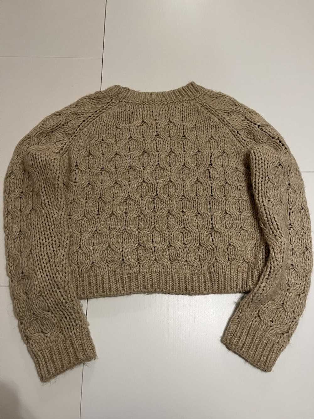 Acne Studios Acne Studios Cropped Tan Cable Knit … - image 2