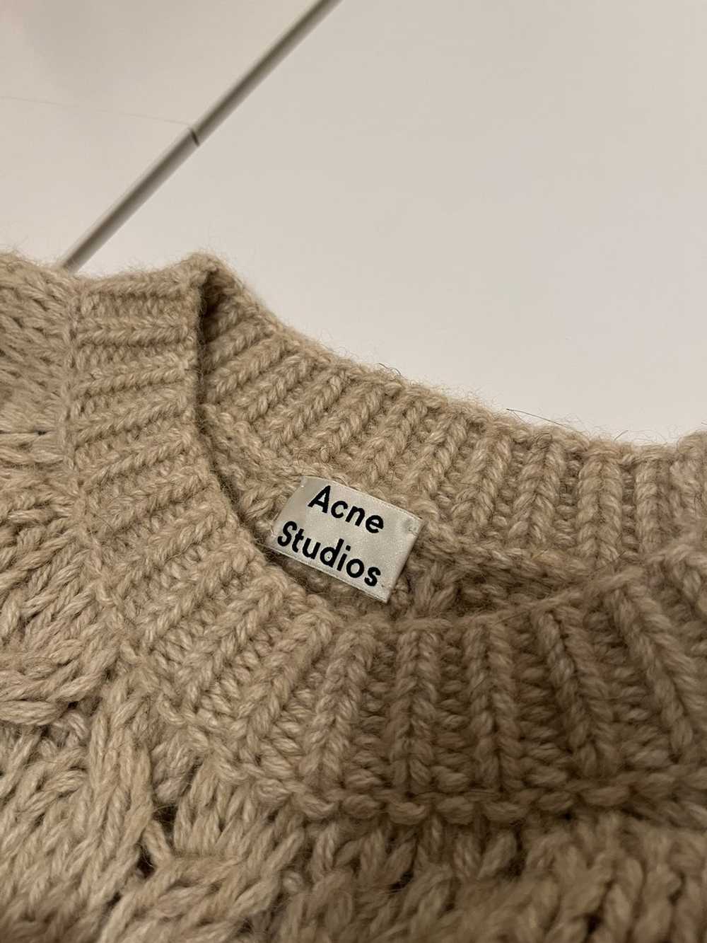 Acne Studios Acne Studios Cropped Tan Cable Knit … - image 3