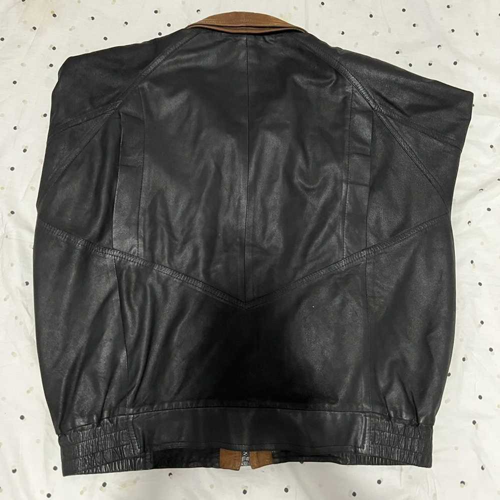 Leather Jacket × Remy × Vintage Black and Brown L… - image 2