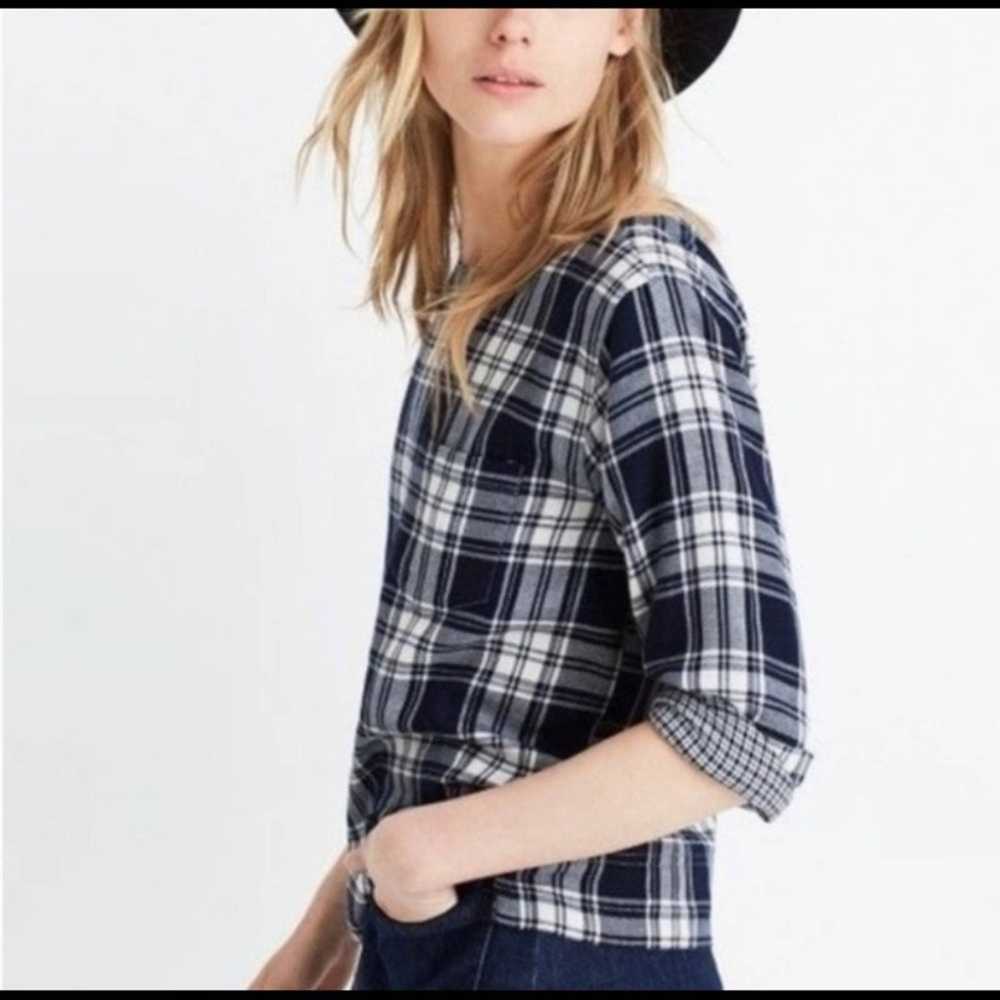 Madewell Madewell Herald Tee Blue Plaid Flannel T… - image 1