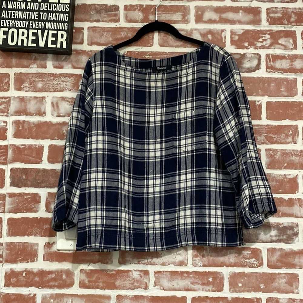 Madewell Madewell Herald Tee Blue Plaid Flannel T… - image 2