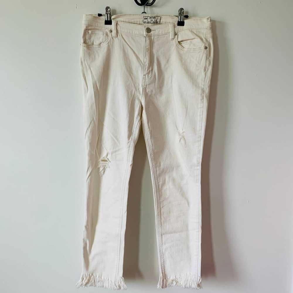 Free People Free People White Distressed Fringe C… - image 6