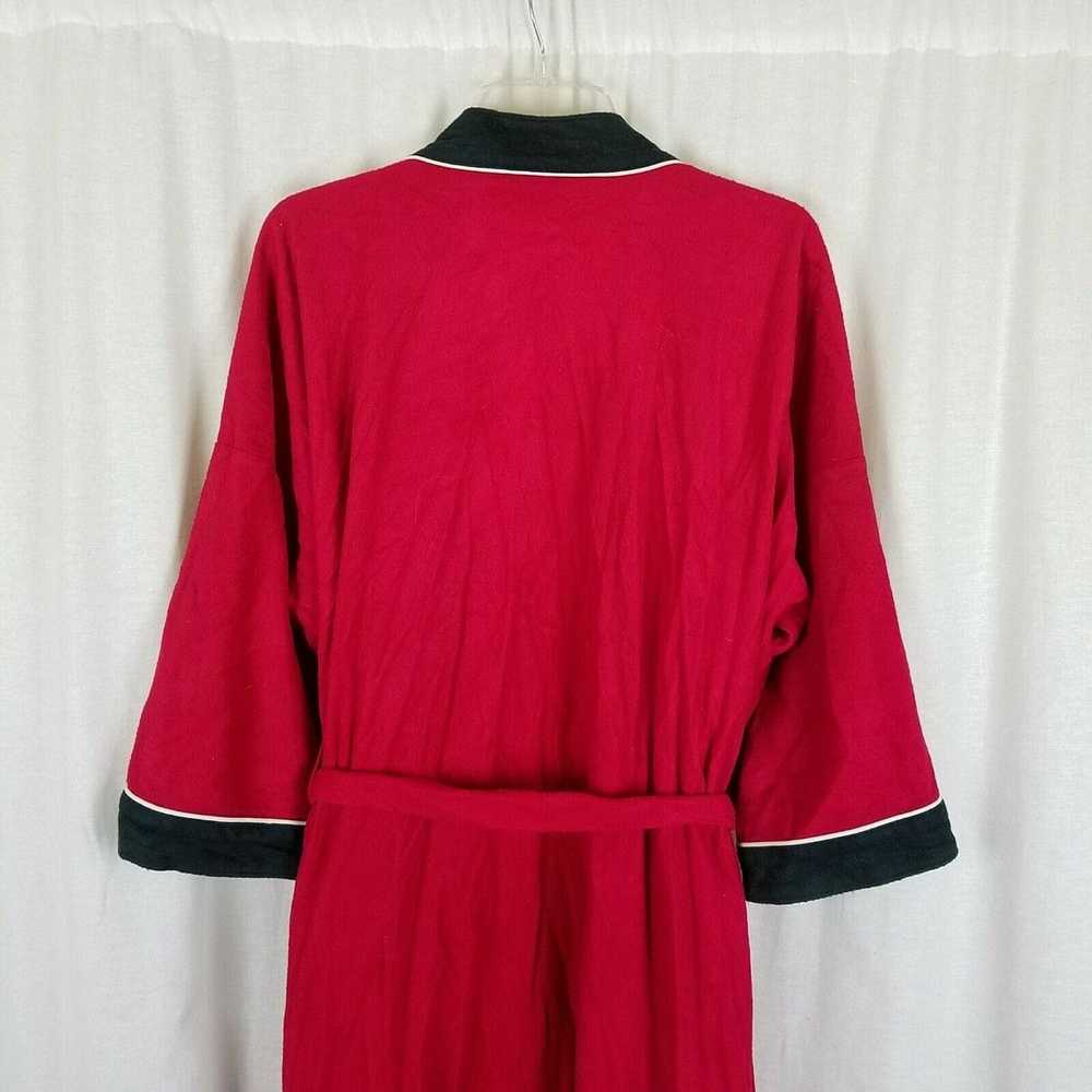 Vintage Harcourt Red & Black Velour Wrap Bath Rob… - image 6