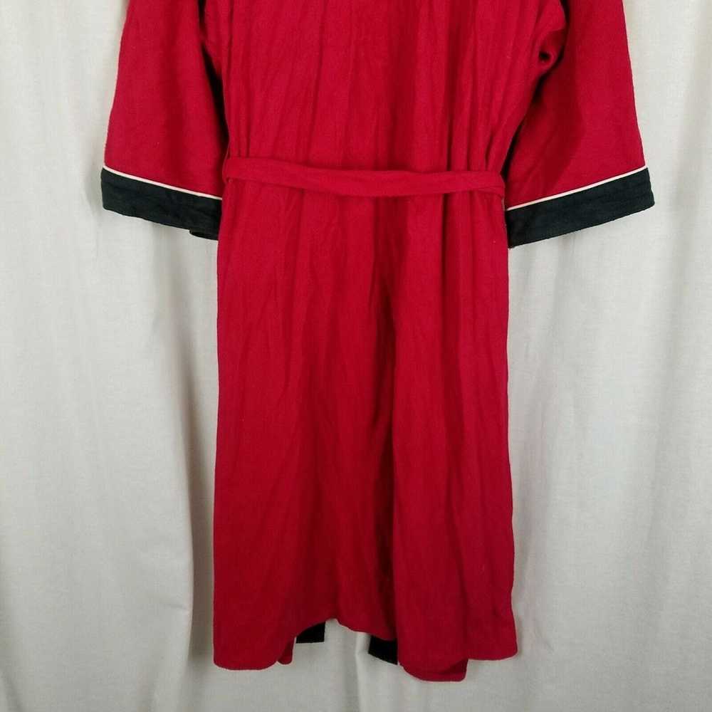 Vintage Harcourt Red & Black Velour Wrap Bath Rob… - image 7