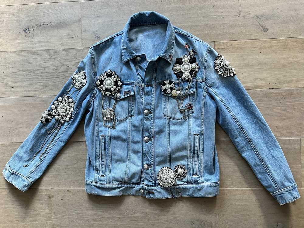 Balmain Embellished Denim Jacket - image 2