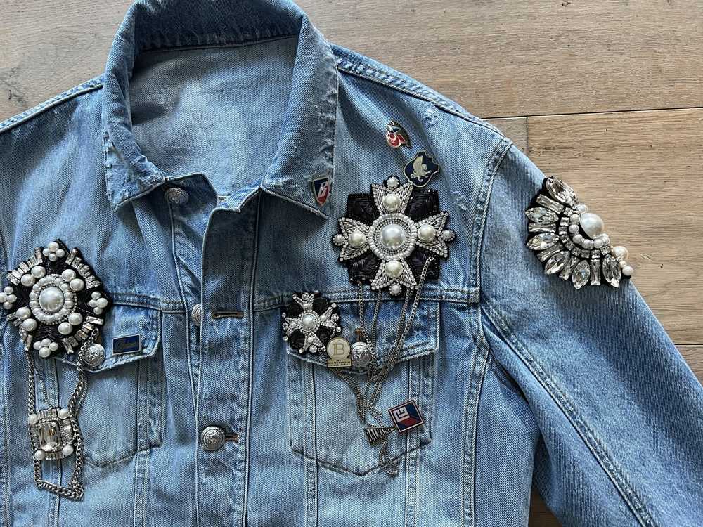 Balmain Embellished Denim Jacket - image 3