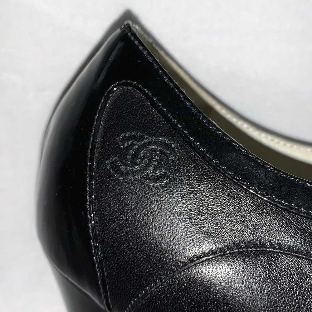 Chanel CHANEL size 38.5 black calfskin/patent lac… - image 5