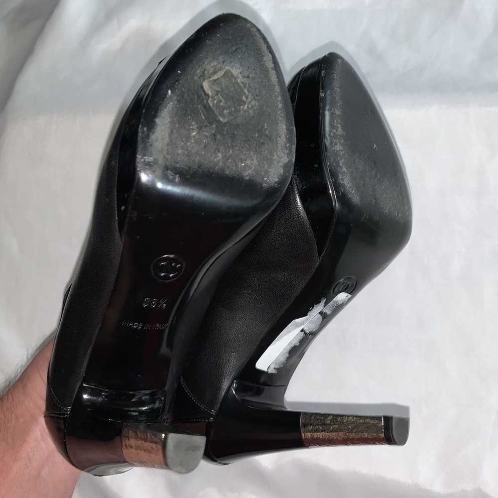 Chanel CHANEL size 38.5 black calfskin/patent lac… - image 6