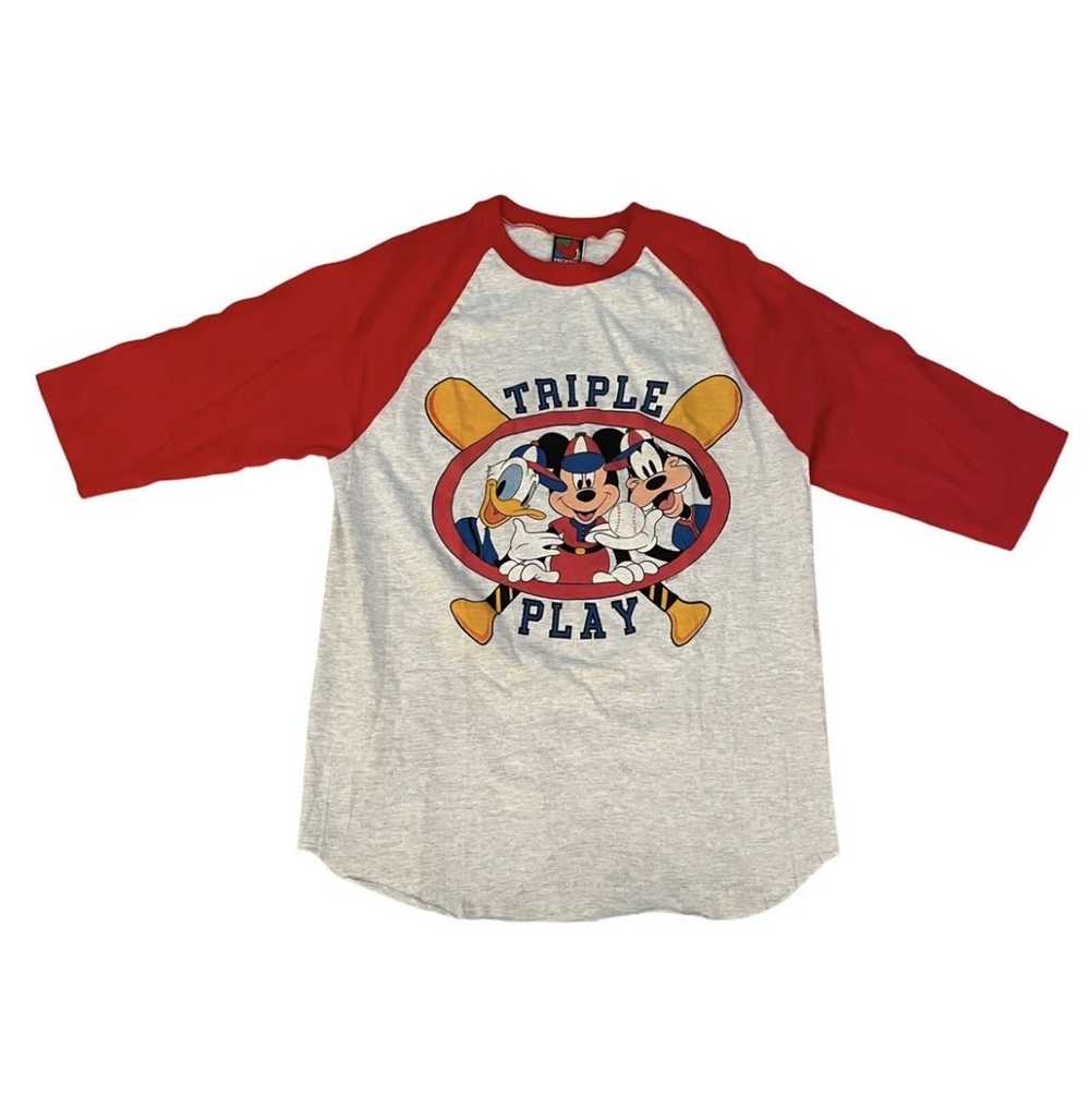 Disney × Vintage Vintage Disney Mickey Triple Pla… - image 1