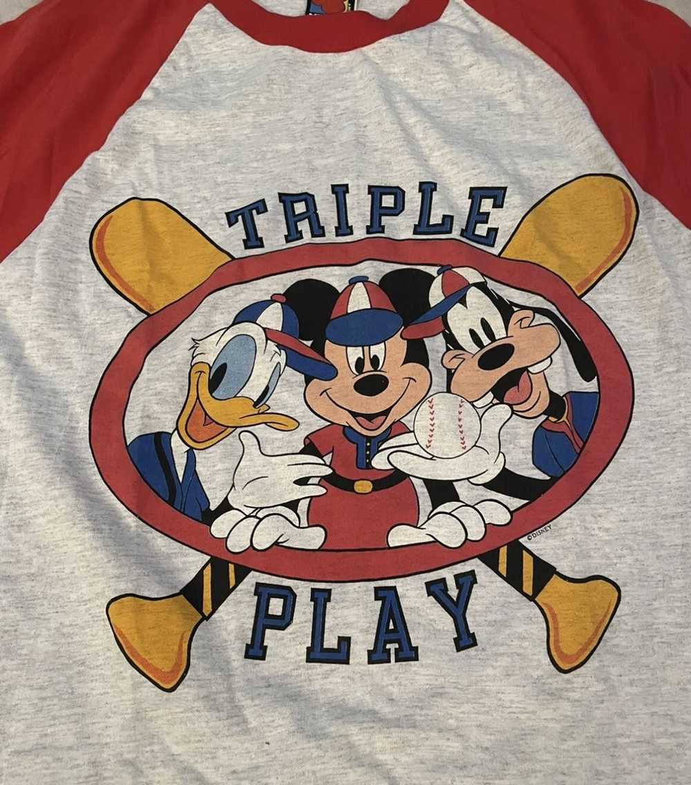 Disney × Vintage Vintage Disney Mickey Triple Pla… - image 2