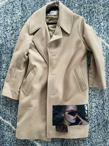 Misbhv Patch Detail Oversized Coat in Tan - image 1